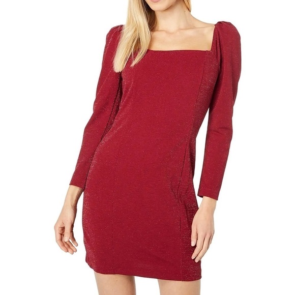 1. State Dresses & Skirts - 1. STATE Princess RED Dress LARGE Metallic stretch cocktail party NWT